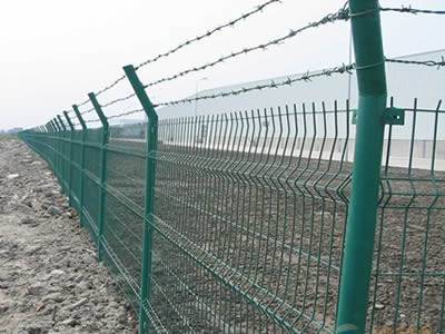Several PVC coated welded anti-intruder fences are surrounding the construction site.