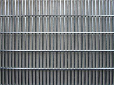 A piece of galvanized 358 security mesh fence before polymer powder coating.